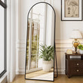 64" x 21" Arched Full Length Mirror with Stand – Aluminum Frame Floor Mirror