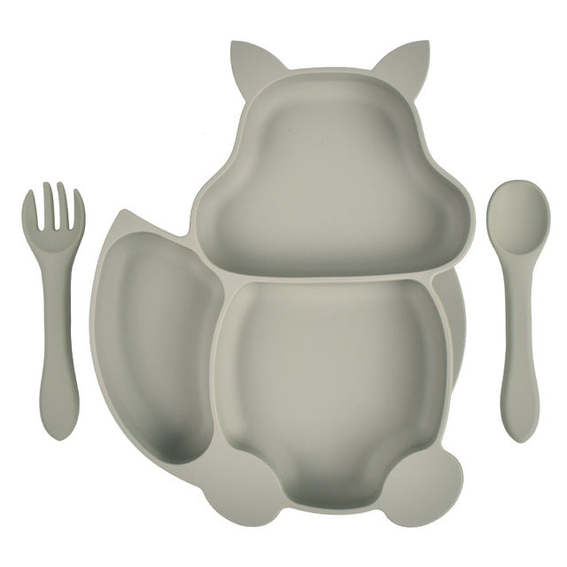 Suction Baby Feeding Set – 3 Plates, Bowl, Spoon & Fork