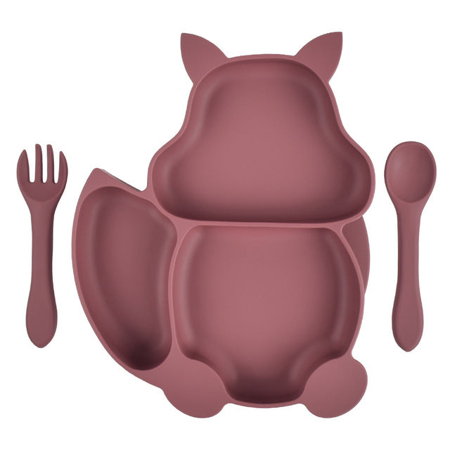Suction Baby Feeding Set – 3 Plates, Bowl, Spoon & Fork