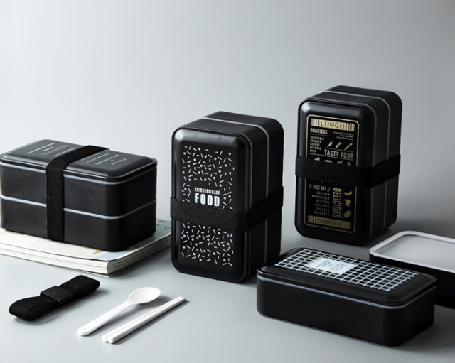 Japanese Minimalist Double-Layer Bento Box for Lunch