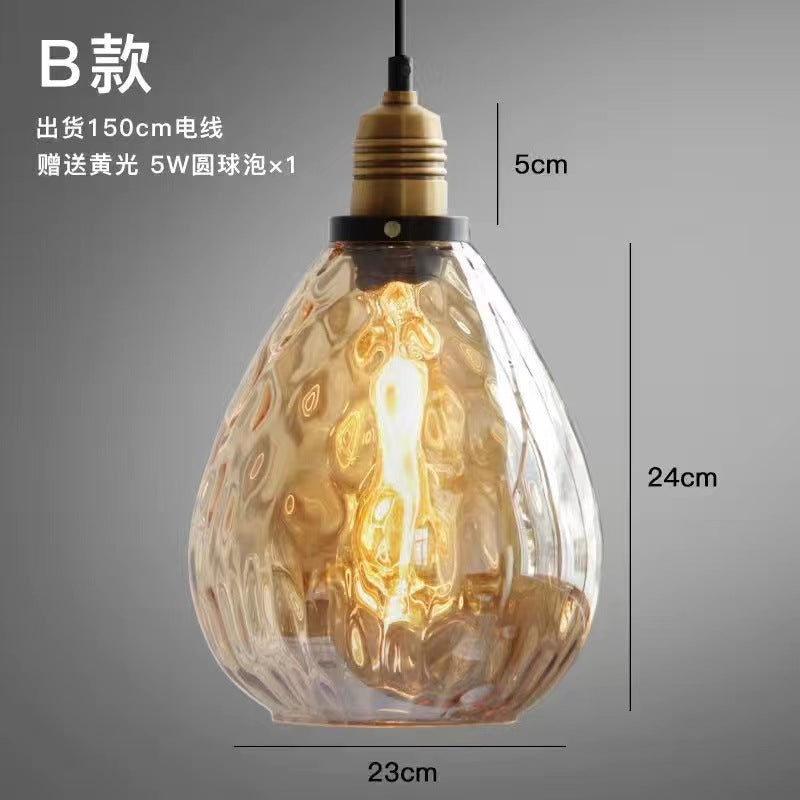Nordic Vintage Glass Pendant Light for Restaurants & Cafes
