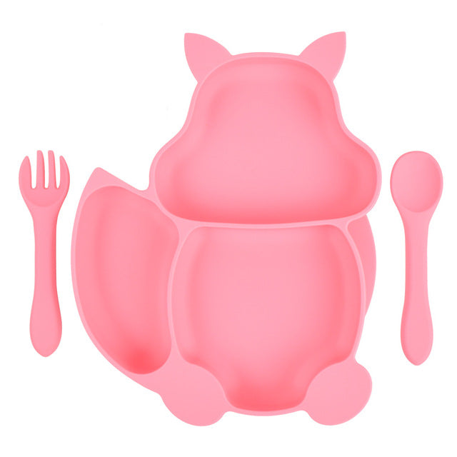 Suction Baby Feeding Set – 3 Plates, Bowl, Spoon & Fork
