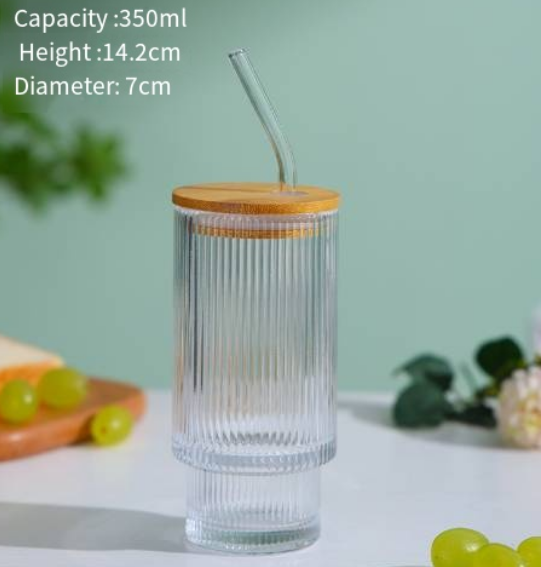 Glass Tumbler with Bamboo Lid