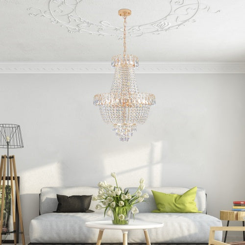 Golden Crystal Chandelier, Large Modern Luxury Style