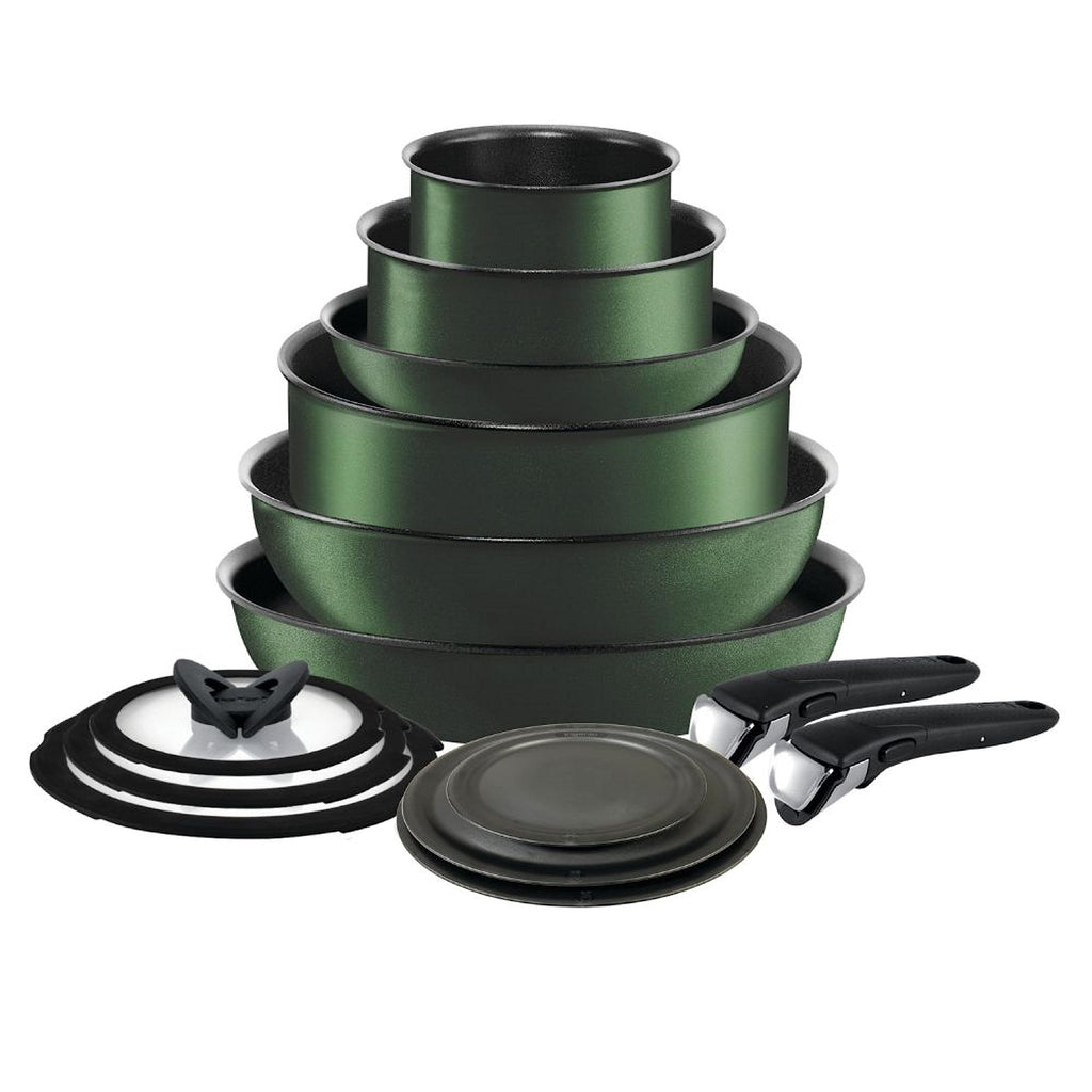 T-fal Ingenio Nonstick Cookware Set, 14 Piece, Forest Green