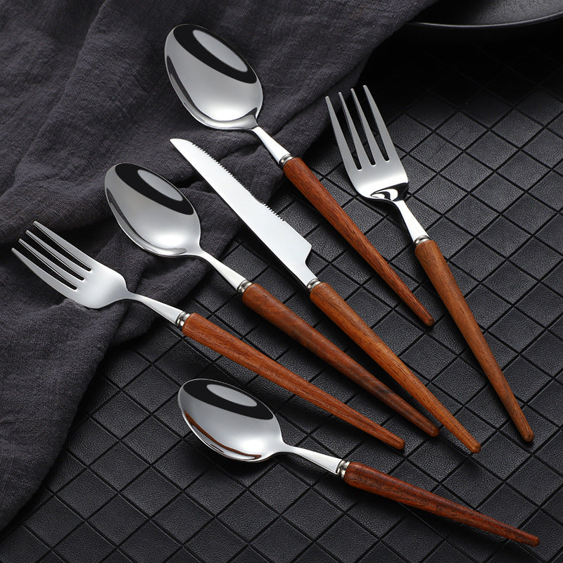 Wood-Handle Cutlery Set