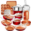 Gotham Steel Nonstick Cookware & Bakeware Set, 20 Piece, Red