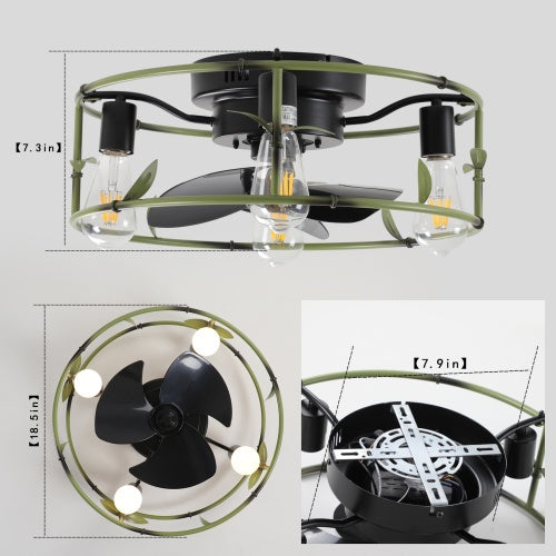 Built-in Ceiling Fan with Light and Remote Control