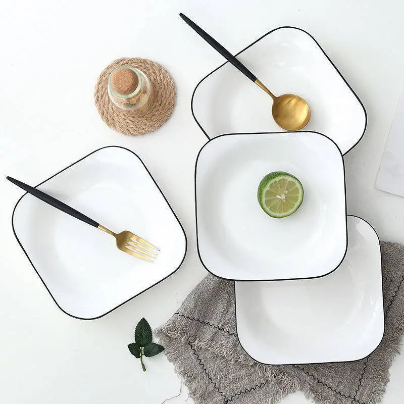 Ceramic Square Dinner Plate 7.5" for Serving