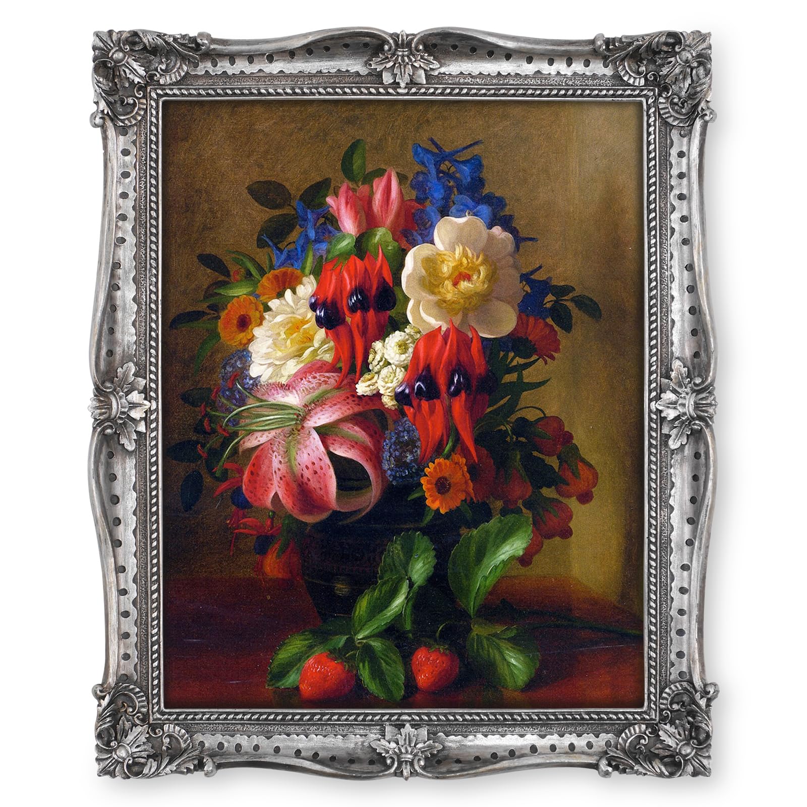 8x10 Baroque Style Picture Frame, Silver