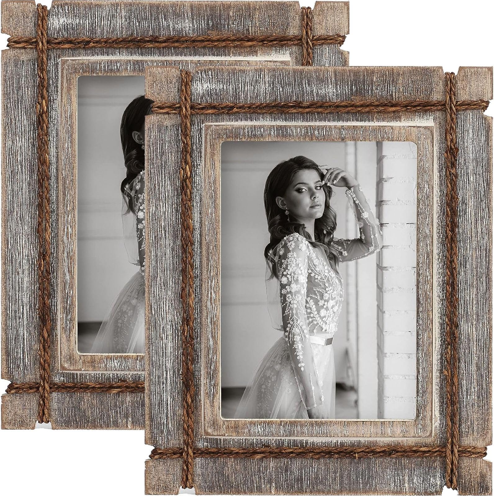8x10 Rustic Wood Picture Frame, Distressed Vintage Style