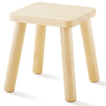 Beright Wooden Step Stool for Kids Childrens Stool fit with Sensory Table Sturdy Sitting Stool with Assembled Four-Legged for Children Toddler Square 1 Pack
