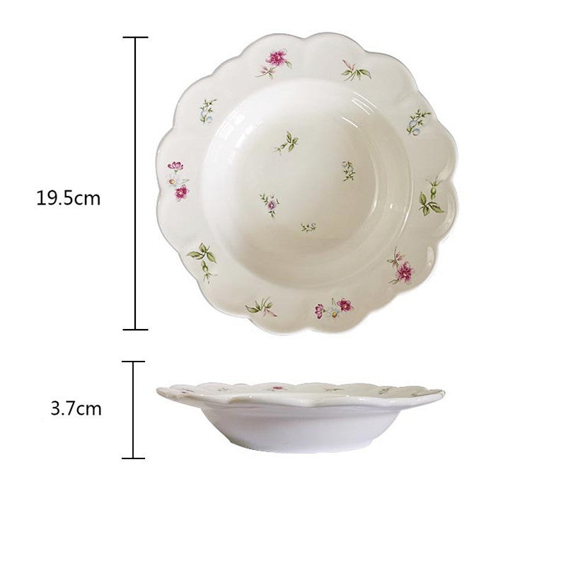 Premium Ceramic French Dessert Plate and Salad Bowl