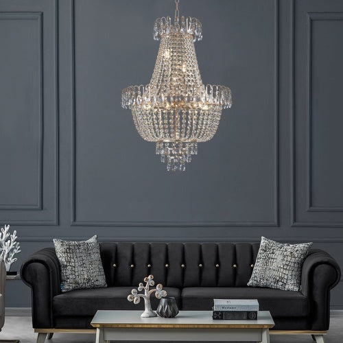 Golden Crystal Chandelier, Large Modern Luxury Style