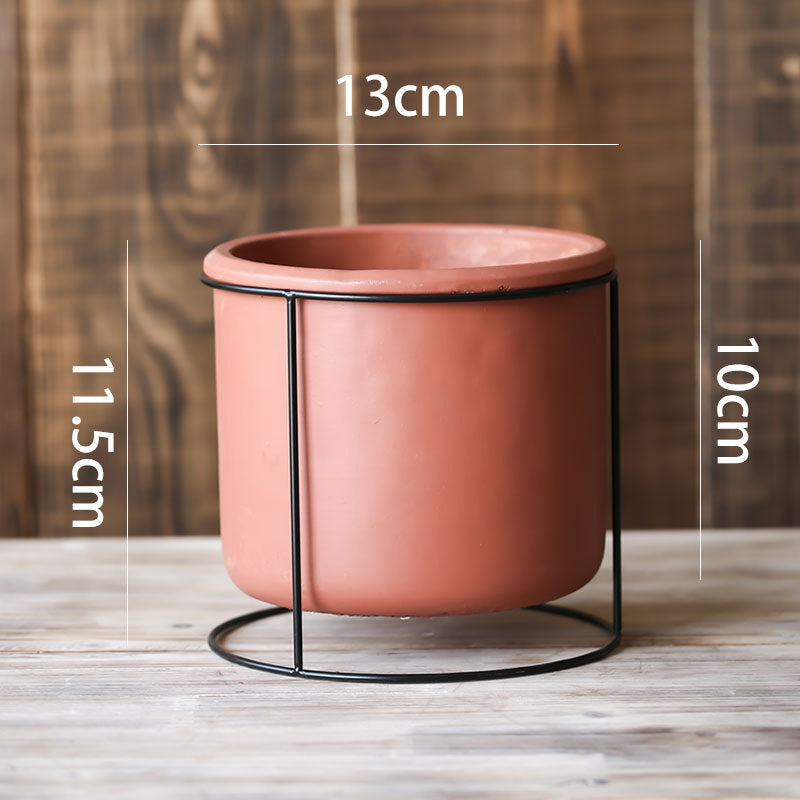 Creative Succulent Planter with Iron Stand Decor