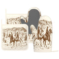 Cowboy Silicone Oven Mitts and Pot Holders Set, 4 Pcs