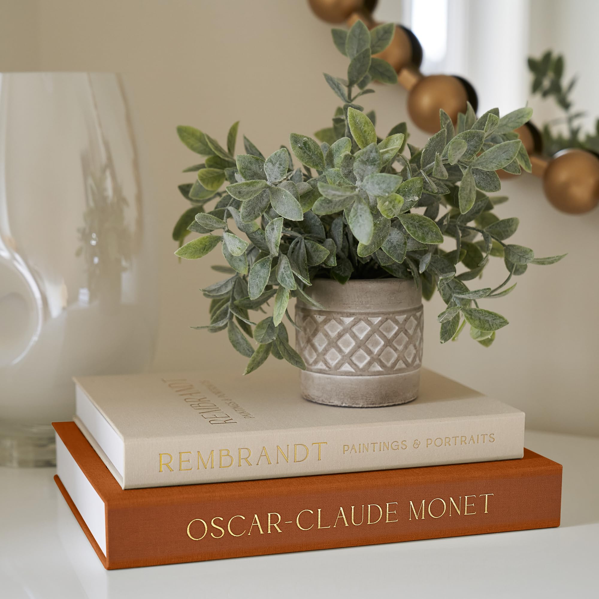 Beautiful Decorative Books - Set of 2 Linen Boxes Enhance Your Coffee Table Bookshelf or Mantle Decor - Aesthetic Fake/Faux Books for Modern Home Decoration Photo Storage and as a Keepsake Box