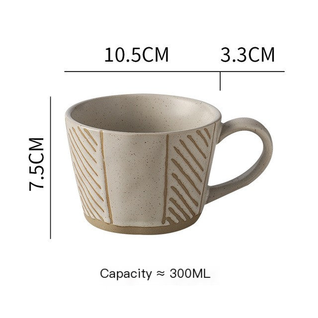 Creative Hand-Painted Ceramic Mug - Large Capacity
