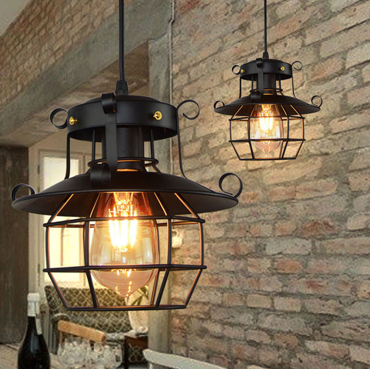 Creative Vintage Industrial Style Iron Lid Pendant Light