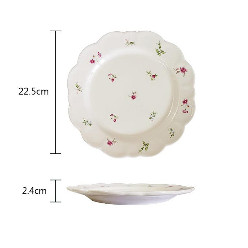 Premium Ceramic French Dessert Plate and Salad Bowl