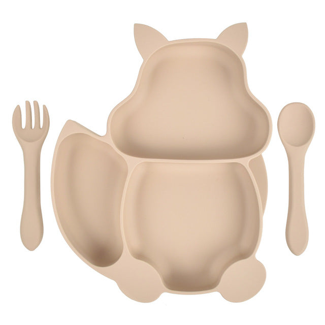 Suction Baby Feeding Set – 3 Plates, Bowl, Spoon & Fork