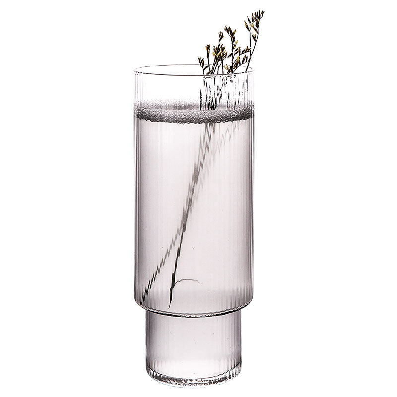 Striped Glass Cup, Cocktail Glass, Juice Cup