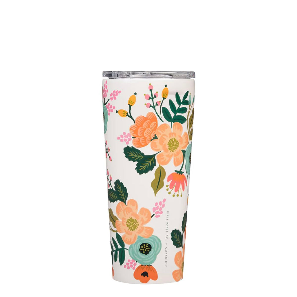 Corkcicle × Rifle Paper Co. Insulated Tumbler — 24 oz, Cream Lively Floral