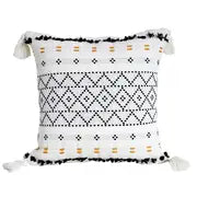 Bohemian Knit Throw Pillow Cover with Tassels (1 Piece)