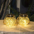 Outdoor Solar LED Courtyard Light with Glass Crackle Ball
