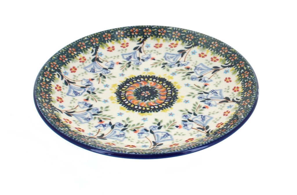 Blue Rose Polish Pottery Periwinkle Dessert Plate