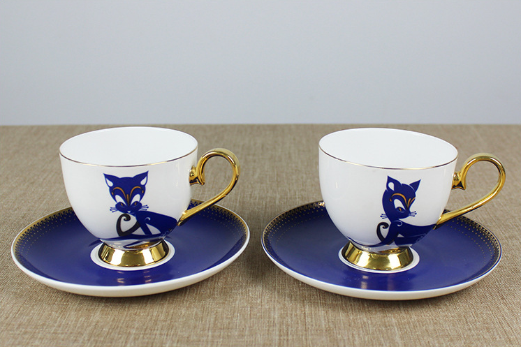Bone China Coffee Cup Set with Ceramic Tea Service