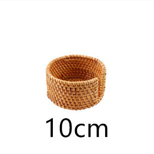 Woven Vietnamese Rattan and Bamboo Tea Coaster Set