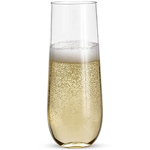 Unbreakable Champagne Flutes — 48 Count, Clear, 9 oz