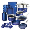 GraniteStone Nonstick Cookware Set, 20 Piece, Blue Diamond