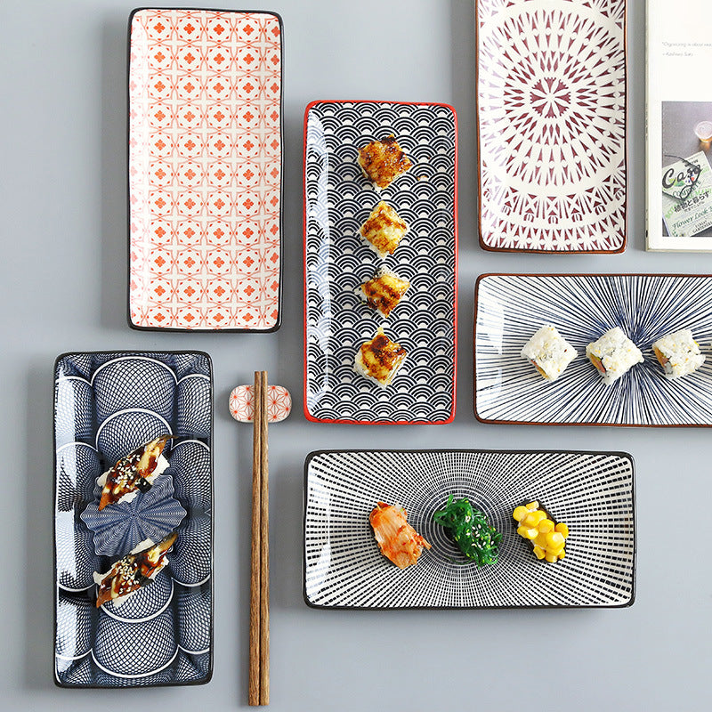 Nordic Japanese Underglaze Ceramic Small Fish Plate