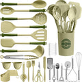 43-Piece Silicone Kitchen Utensils Set with Holder, Avocado Green