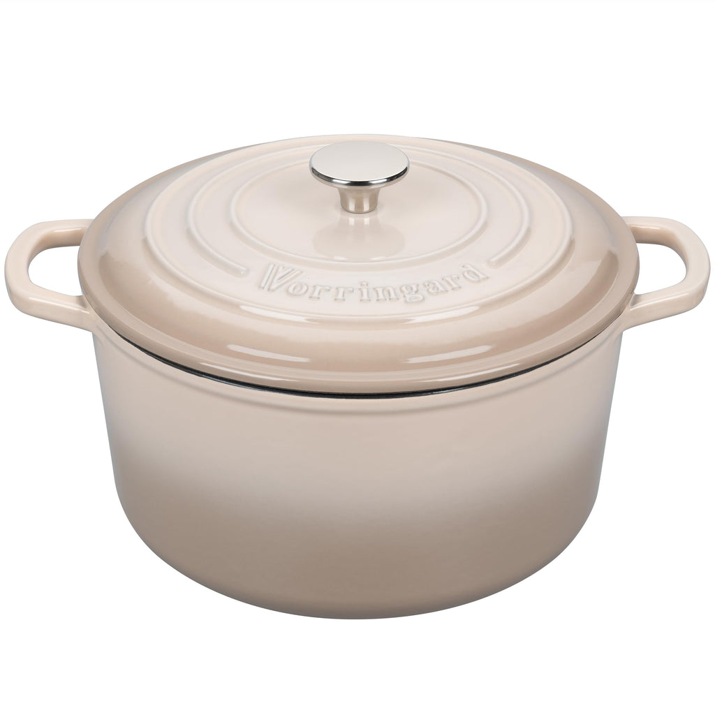 Enameled Cast Iron Dutch Oven for Sourdough Bread, 6 Quart, Latte