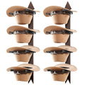 Wooden Cowboy Hat Rack for Wall, Holds 4 Hats, Set of 2