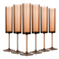 Terracotta Champagne Flutes — Set of 6, 5.4 oz
