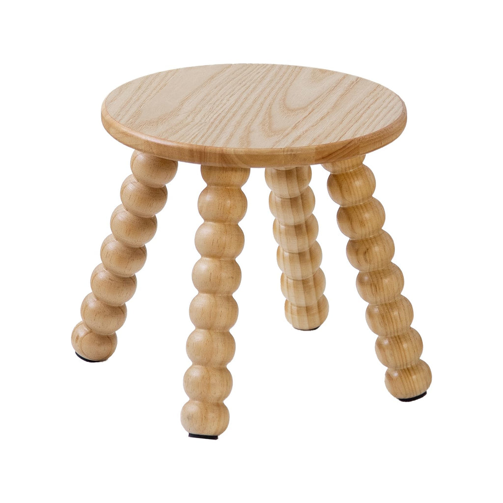 HuiDao Solid Wooden Step Stool for Kids Adults 10 inch Short Chair Perfect Matched Sensory Table Sturdy and Versatile Foot Stool for Bathroom Kitchen Bedroom Plant Stand Natural (1 Burlywood)