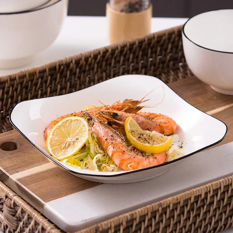 Ceramic Square Dinner Plate 7.5" for Serving
