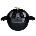 Owl-Shaped Enameled Cast Iron Dutch Oven, 1.5 qt, Black