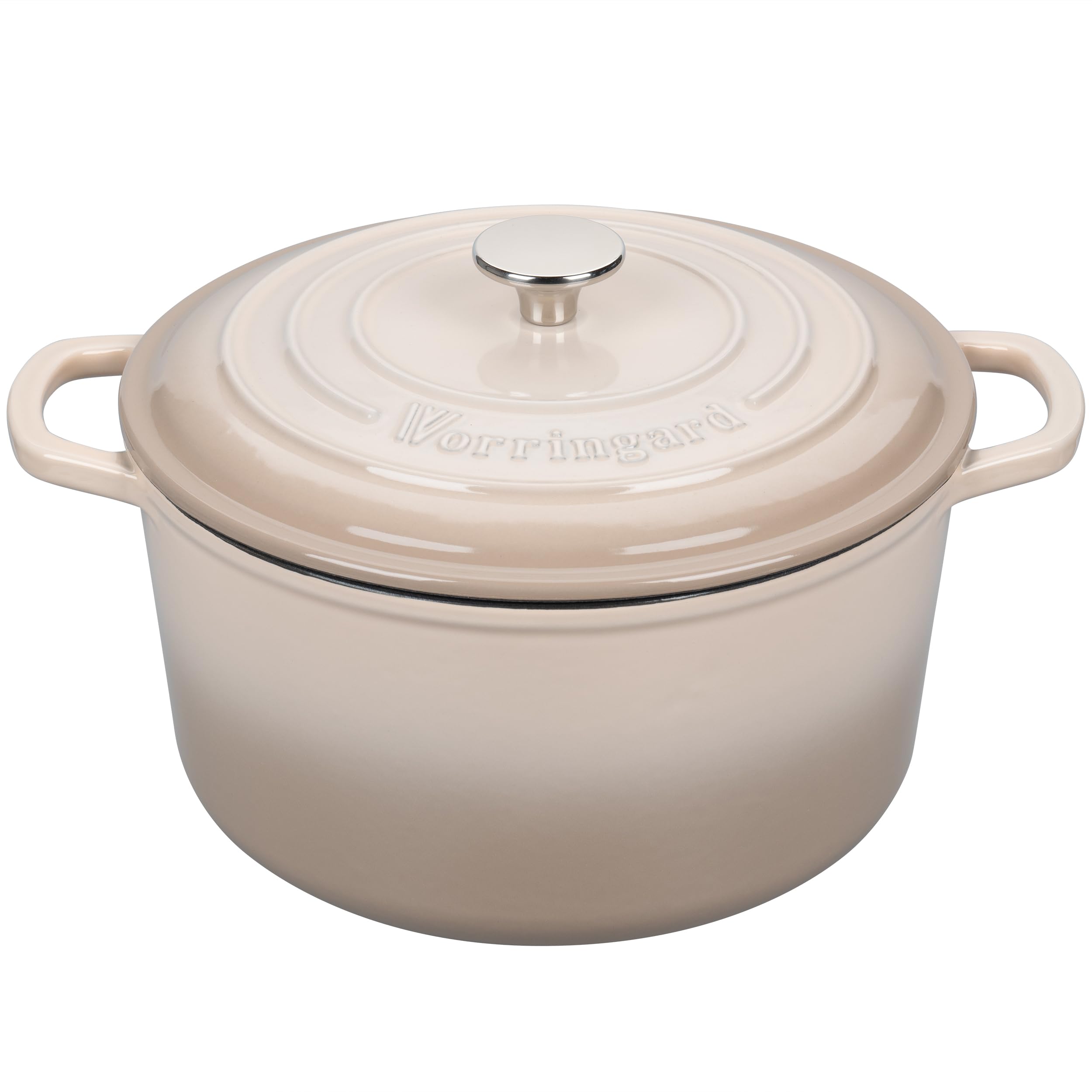 Enameled Cast Iron Dutch Oven for Sourdough Bread, 6 Quart, Latte