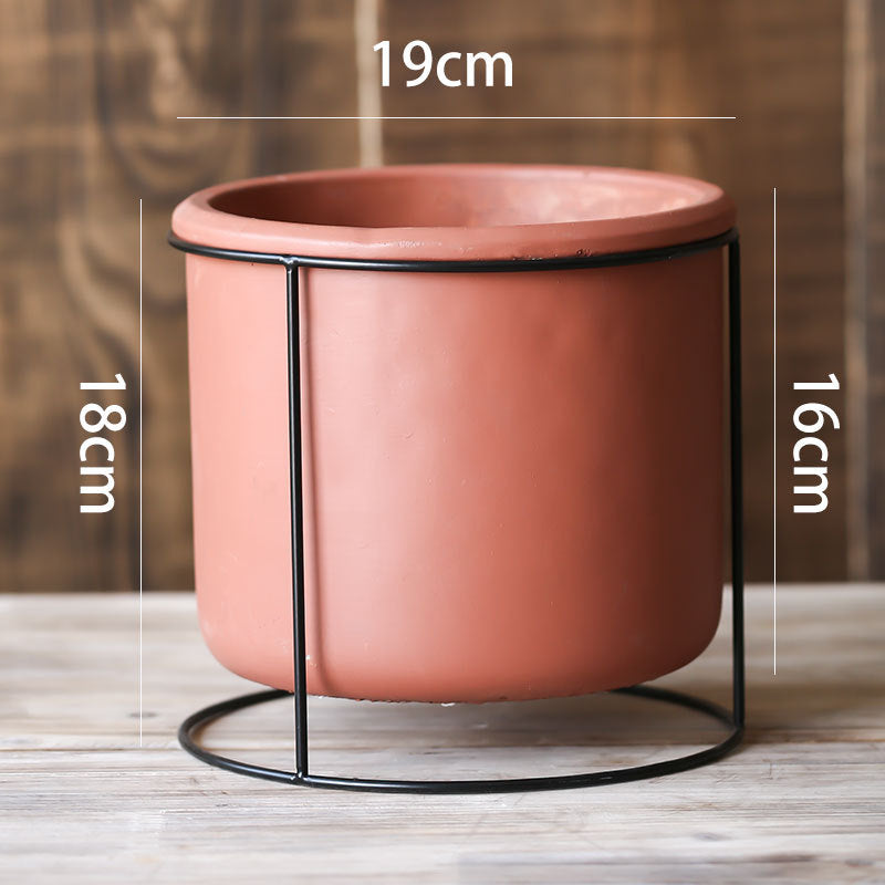 Creative Succulent Planter with Iron Stand Decor