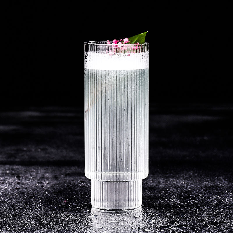 Striped Glass Cup, Cocktail Glass, Juice Cup