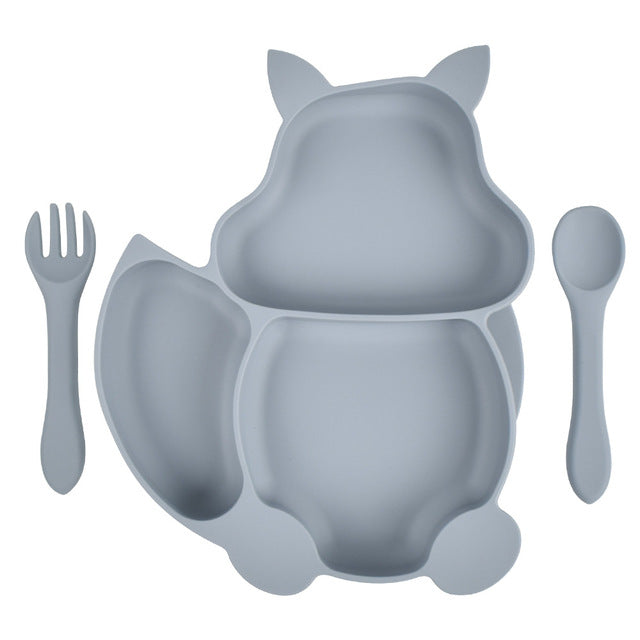 Suction Baby Feeding Set – 3 Plates, Bowl, Spoon & Fork