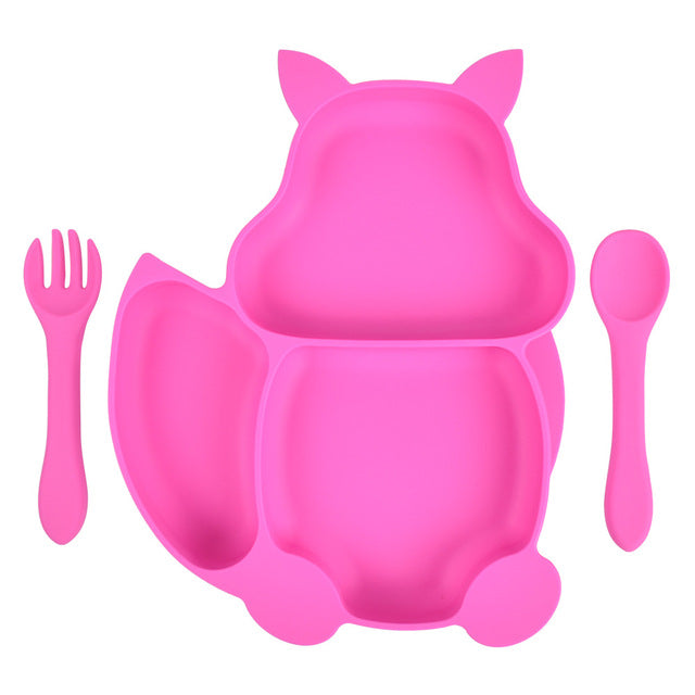 Suction Baby Feeding Set – 3 Plates, Bowl, Spoon & Fork