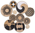 11Pack Boho Wall Basket Decor - Woven Seagrass Rattan Wall Art Rustic Round Baskets for Farmhouse Living Room Bedroom Kitchen Dining Room - Boho Style Decorative Hanging Baskets
