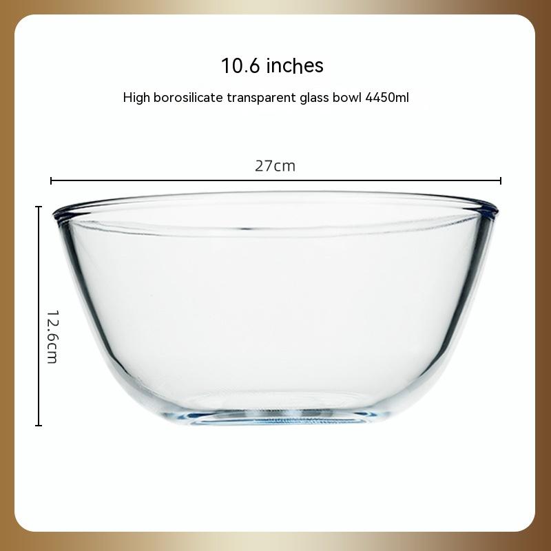 Japanese-Style Transparent Glass Large Salad Bowl