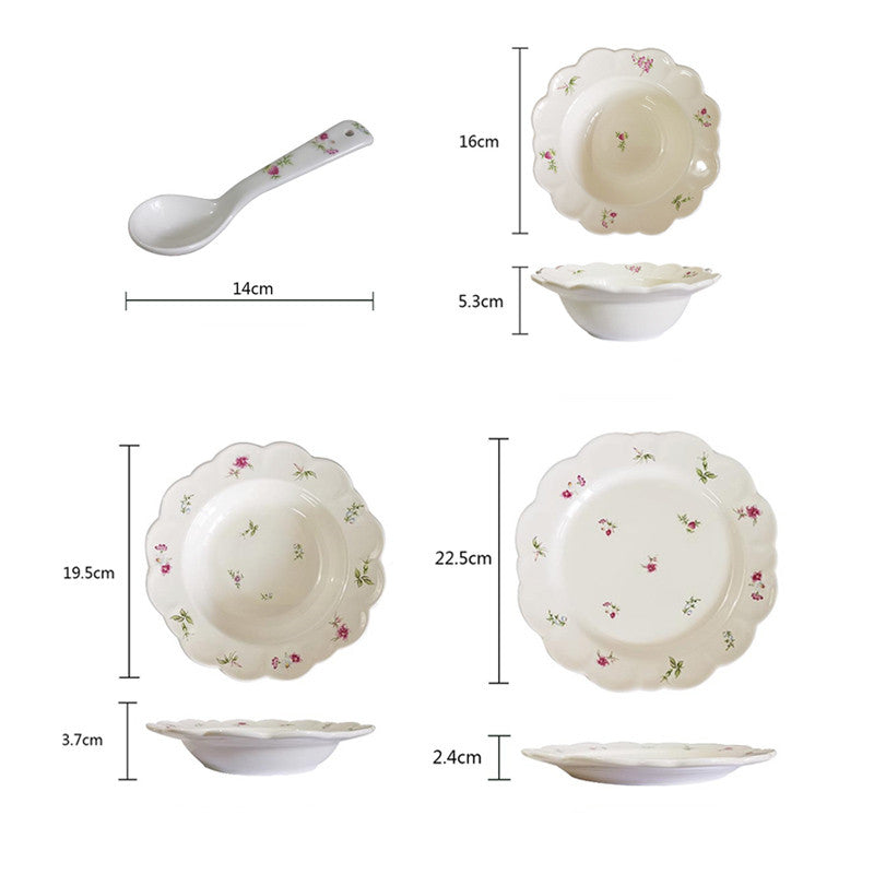 Premium Ceramic French Dessert Plate and Salad Bowl